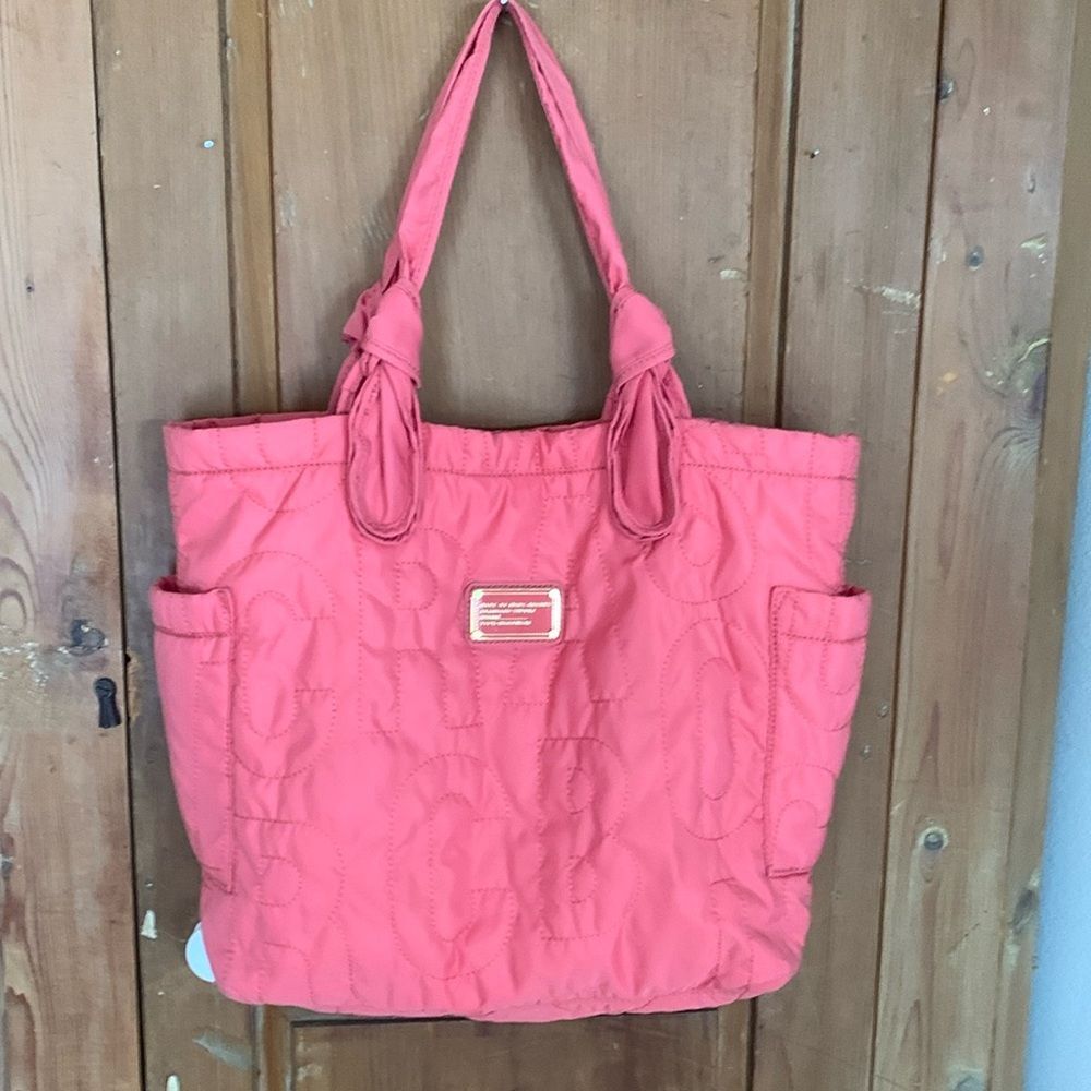 Marc by Marc Jacobs peach nylon quilted workwear tote bag